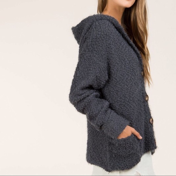 FLASH SALE‼️ Dakota Mohair Cardigan-Charcoal - Picture 4 of 4